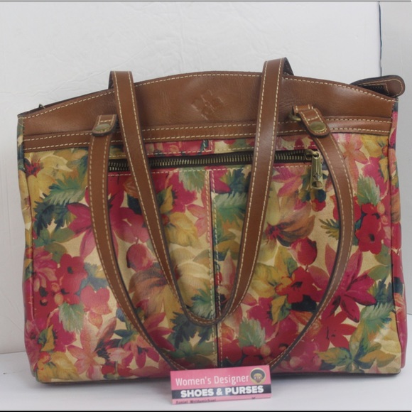 Patricia Nash Poppy Leather Tote Shoulder Bag - Picture 7 of 12